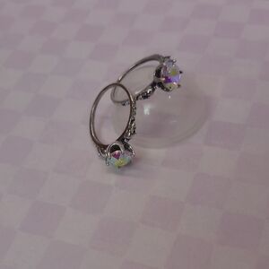 Aurora Crystal Solitaire Ring With Bunny Details- Fragrant Jewels Ring